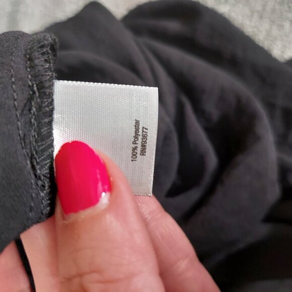 A N A Womens Black Semi Sheer Top Size Small PS Long Sleeve Button Up Blouse - Picture 8 of 8